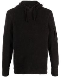 C.P. Company - Lens-detail Knitted Hoodie - Lyst