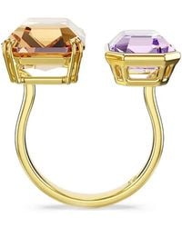 Swarovski - Millenia Smaragd Geslepen Open Ring Met Edelsteen - Lyst