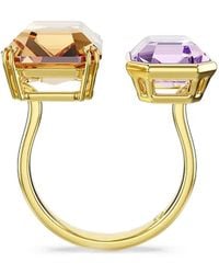 Swarovski - Millenia Smaragd Geslepen Open Ring Met Edelsteen - Lyst