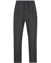 Herno - Pinstripe-Pattern Drawstring Trousers - Lyst
