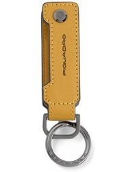 Piquadro - Logo-Print Leather Keychain - Lyst