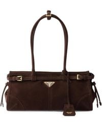 Prada - Bonnie Suede Tote Bag - Lyst