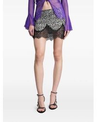 Siedres - Sequin-Embellished Lace-Trim Skirt - Lyst