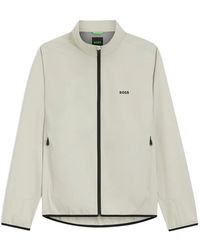 BOSS - Logo-Print Zip-Up Jacket - Lyst
