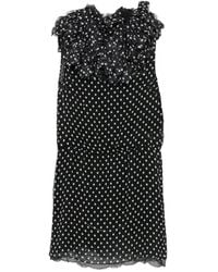 N°21 - Polka Dot Ruffled Midi Dress - Lyst