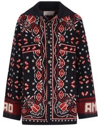 Giada Benincasa - Soho Intarsia-Knit Button-Up Cardigan - Lyst