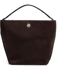 Moncler - Carlo Suede Shoulder Bag - Lyst
