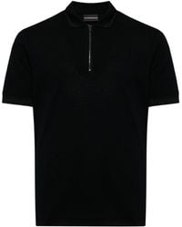 Emporio Armani - Quarter-zip Polo Shirt - Lyst