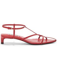 Jil Sander - Pointed Open-toe Leather Sandals - Lyst