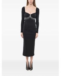 ANOUKI - Rhinestone-Embellished Long-Sleeve Midi Dress - Lyst