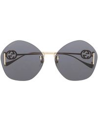 Gucci - Frameless Logo-Engraved Sunglasses - Lyst