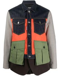 DSquared² - Patchwork Buttoned Jacket - Lyst