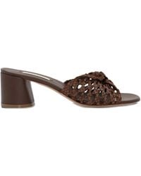 Casadei - Cleo Lovers Versilia/Florence Woven Block-Heel Sandals - Lyst