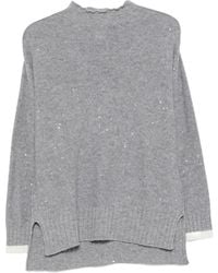 Lorena Antoniazzi - Pull Réversible À Sequins Et Fentes Latérales - Lyst