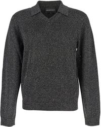 Emporio Armani - Polo-Neck Lurex Sweater - Lyst