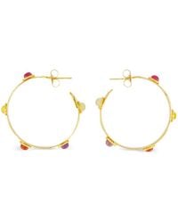 Sylvia Toledano - Bianca Cabochon-Embellished Hoop Earrings - Lyst