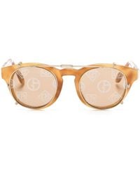 Giorgio Armani - Sonnenbrille im Panto-Design - Lyst