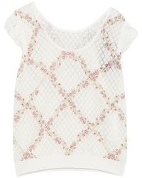 Twinset - Floral-Print Short-Sleeve Sweater - Lyst