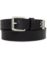 ARMANI EXCHANGE - Logo-Plaque Buckle Belt - Lyst