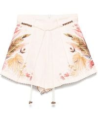 ZIMMERMANN ASCENSION ショートパンツ Zimmermann ASCENSION ショートパンツ - Cream Palm Floral