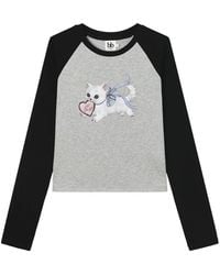 B+ AB - Cat-Print Raglan-Sleeve T-Shirt - Lyst