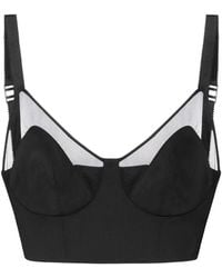 Elisabetta Franchi - Cool Wool And Tulle Top - Lyst