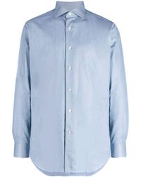 Brioni - Katoenen Overhemd Met Uitgesneden Kraag - Lyst