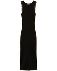 Twinset - Midi Knit Dress With Lace - Lyst