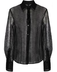 Helmut Lang - Semi-Sheer Mesh-Design Shirt - Lyst