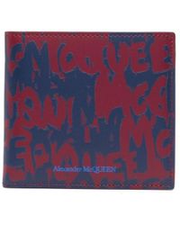Alexander McQueen - Mcqueen Graffiti Bi-fold Leather Wallet - Lyst