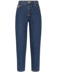 Philipp Plein - Heart Crystal-Embellished Tapered Jeans - Lyst