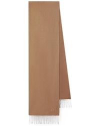 Max Mara - Sciarpa Con Logo Ricamato E Frange - Lyst