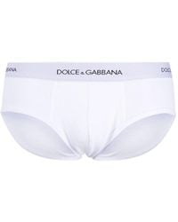 Dolce & Gabbana - Gerippter Slip mit Logo-Bund - Lyst