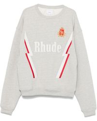 Rhude - Logo-Embroidered Cotton Sweatshirt - Lyst