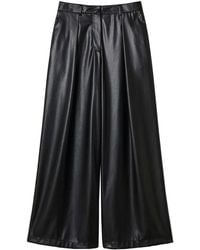 Twinset - Wide-Leg Faux-Leather Trousers - Lyst