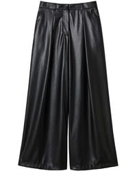 Twinset - Wide-Leg Faux-Leather Trousers - Lyst