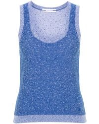 Jacob Cohen - Bouclé Top Met Geborduurd Logo - Lyst