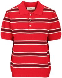 DUNST - Striped Polo Shirt - Lyst