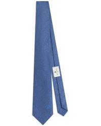 Etro - Silk Jacquard Tie With Embroidered Logo - Lyst