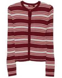 Max Mara - Piombo Striped Ribbed-Knit Cardigan - Lyst