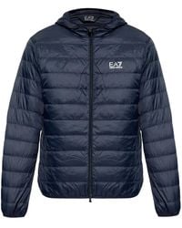 EA7 - Logo-Print Padded Jacket - Lyst