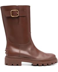 Tod's - Buckle-detail Leather Boots - Lyst