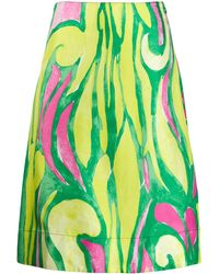 Marni Abstract print silk skirt - Verde