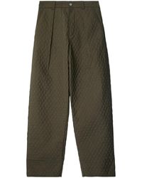 Burberry - Diamond-Quilted Pleat-Detailing Trousers - Lyst