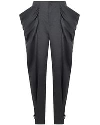 Alberta Ferretti - Draped-Pocket Buckled-Cuff Trousers - Lyst
