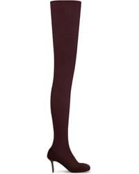 Courreges - Square-Toe Mesh Over-The-Knee Boots - Lyst