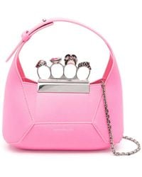 McQueen - The Jewelled Hobo Mini Leather Shoulder Bag - Lyst
