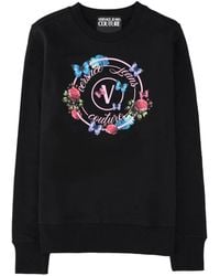 Versace Jeans Couture - Sudadera De Algodón Con Logo Estampado - Lyst