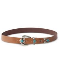 Pinko - Leather Belt With Stones, 3 Cm - Lyst