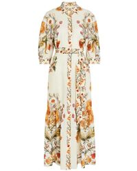 Borgo De Nor - Bianca Floral-Print Belted Maxi Dress - Lyst